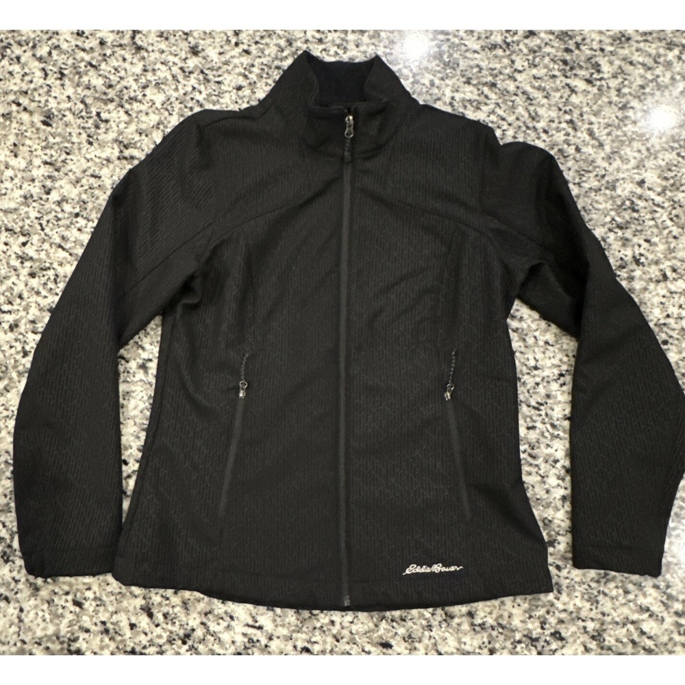 Eddie Bauer Black Soft Shell Fleece Lined Women's Jacket  Zipper Pockets Size‎ S